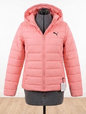 Puma Girls' Pink Hooded Puffer Jacket